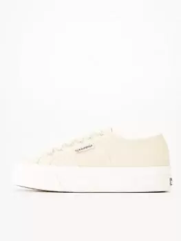 Image of SUPERGA 2740 Platform Plimsolls - Egg Shell, Natural, Size 4, Women