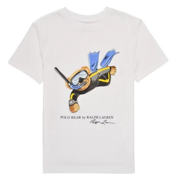 Image of Polo Ralph Lauren VINNI boys's Childrens T shirt in White - Sizes 6 / 7 years,8 / 9 years