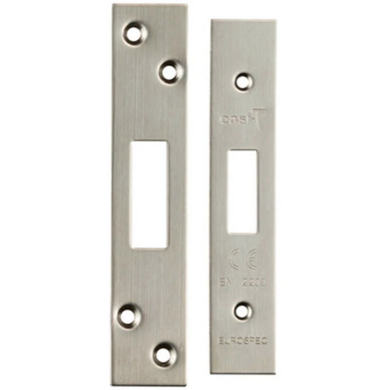 Image of Loops Forend Strike and Fixing Pack Suitable for Deadlocks Satin Stainless Steel Metallics unisex