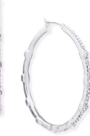 Image of DKNY Jewellery Silver Coloured Large Cuve Hoop Earrings 60558722-G03