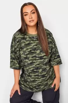 Image of Camo Print Oversized Boxy T-Shirt
