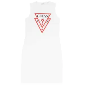 Image of Guess HELENA girls's Childrens dress in White. Sizes available:8 ans,10 ans,12 ans,14 ans,16 ans