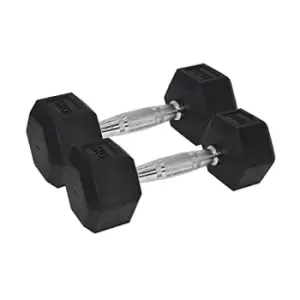 Image of Urban Fitness PRO Hex Dumbbell - Rubber Coated (Pair) Black 2 x 5kg
