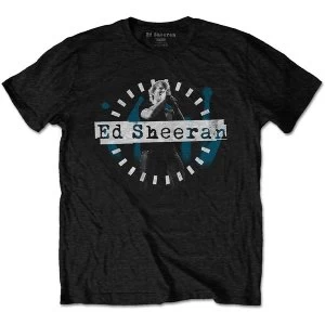 Image of Ed Sheeran - Dashed Stage Photo Mens Medium T-Shirt - Black