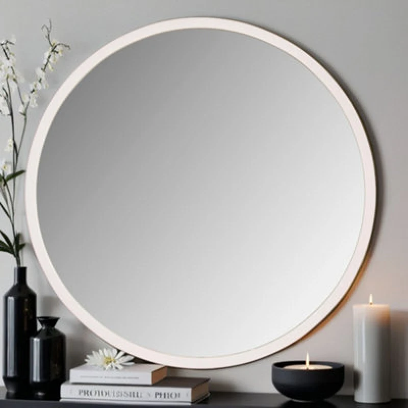 Image of Yearn Mirrors Yearn Mirrors Round Wall Mirror White 80cm White One Size Unisex 0756406341888