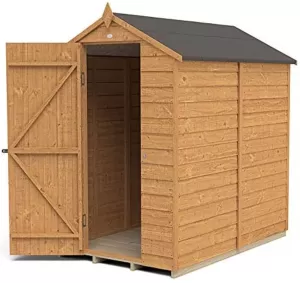 Image of Forest Garden 6 x 4ft Apex Overlap Dip Treated Windowless Shed with Assembly