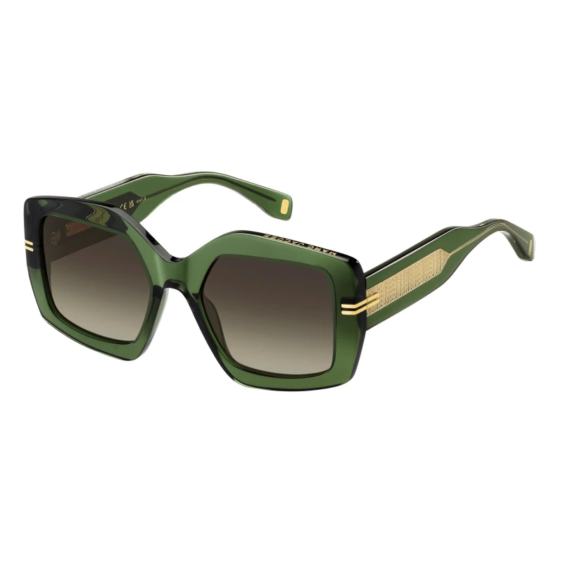Image of Marc Jacobs Womens Rec Geometric Round Sunglasses Green female 53 cm