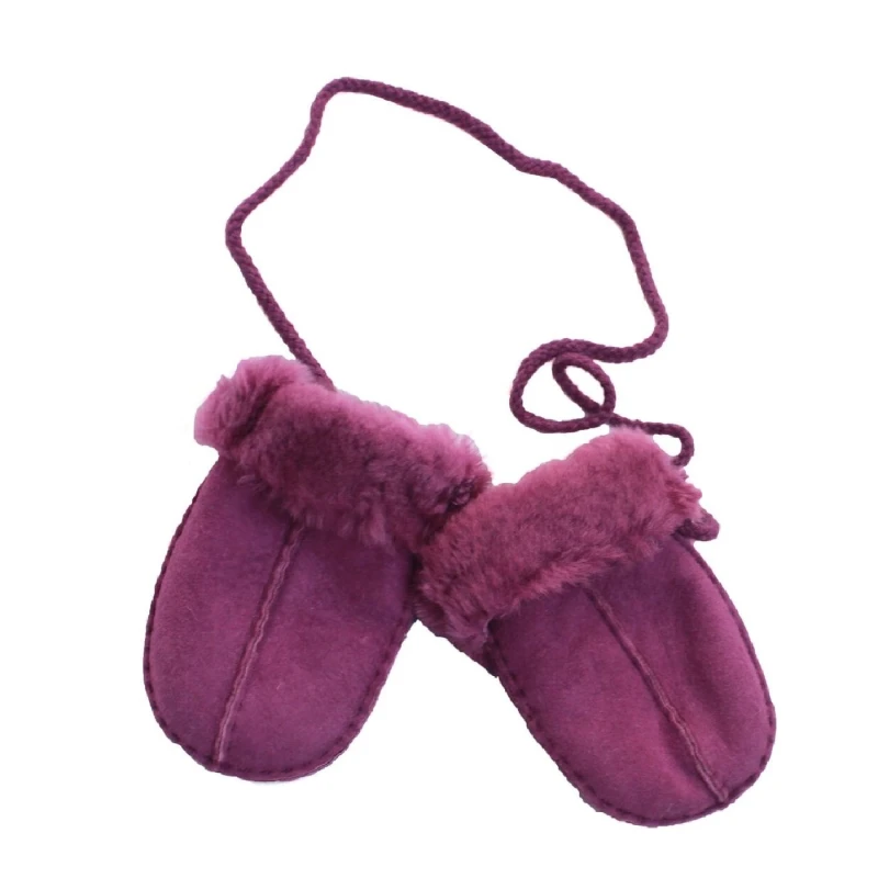 Image of Eastern Counties Leather Sheepskin Mittens in Purple Purple Unisex One Size