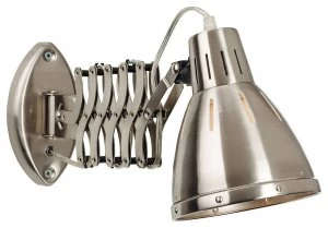 Image of 1 Light Extendable Indoor Wall Spotlight Brushed Steel, E27