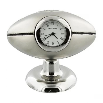Image of Miniature Clock - Silver Rugby Ball