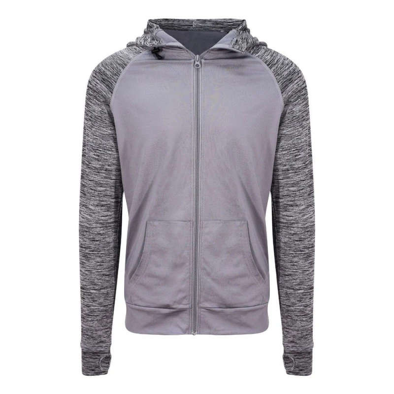 Image of AWDis AWDis Men Just Cool Contrast Zoodie in Pale Grey Size: Small Pale Grey S Male 5059269006440