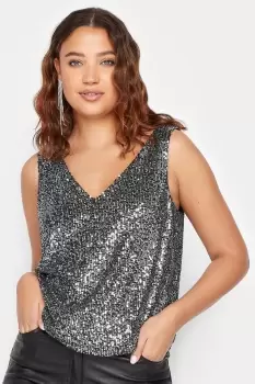 Image of Tall Sequin V-Neck Cami Top