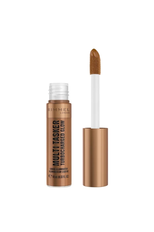 Image of Rimmel London Womens Multi Tasker Turbocharged Glow Liquid Illuminator 10ml in 009 Bougie Girl 009 Bougie Girl Female 10ml
