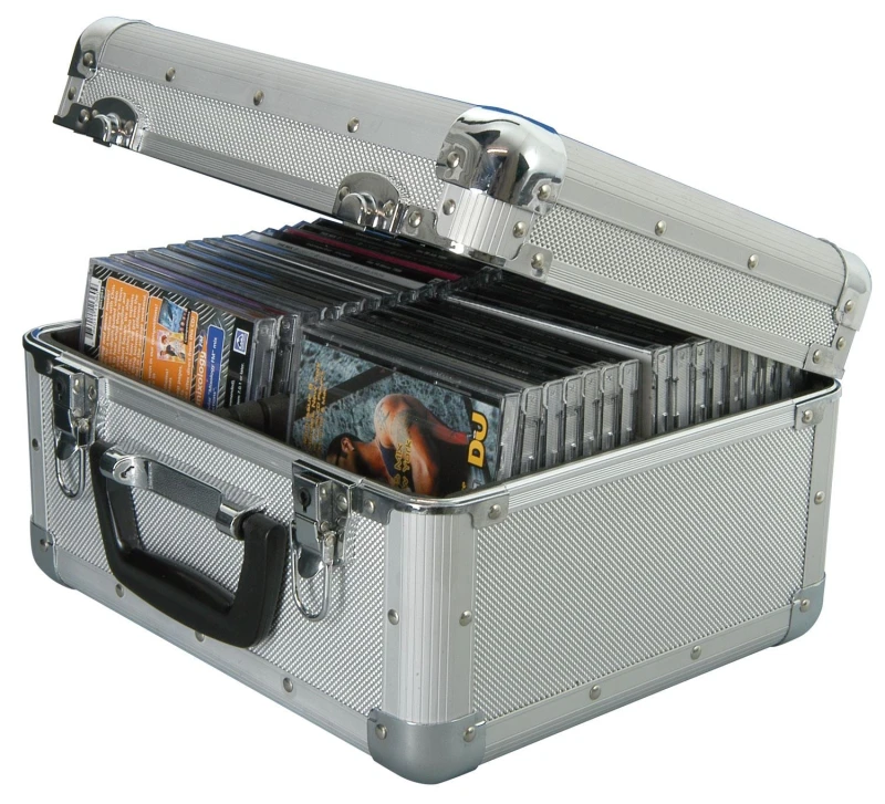 Image of Citronic Aluminium Metal CD Storage Box Flight Carry Case - Holds 40 - Secure Lock 2 Keys A-CAB142066 CD Case