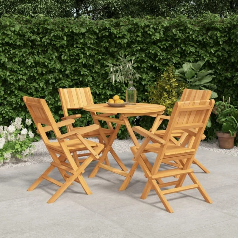 Image of VIDAXL 5 Piece Garden Dining Set Solid Wood Teak Vidaxl 8720845743536
