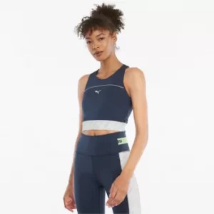 Image of PUMA High Shine Cropped Womens Running Tank Top Shirt, White, size Large, Clothing