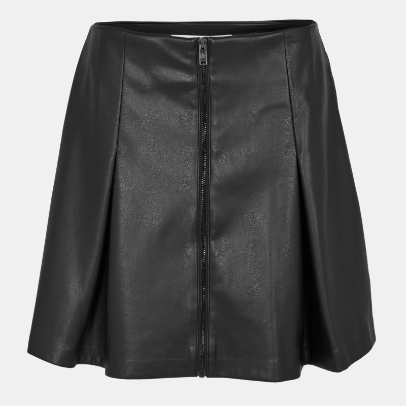 Image of DKNY Womens High-Shine Mini Skirt Black female 8 (XS)