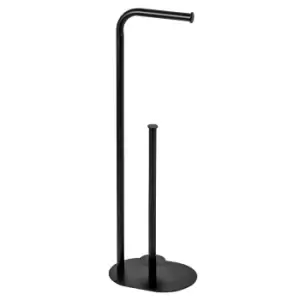 Image of Showerdrape Aspen Freestanding Black Toilet Roll & Spare Paper Holder