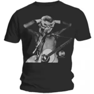 Image of David Bowie Acoustics Mens Black T Shirt: Small