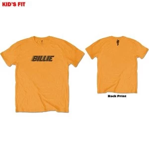 Image of Billie Eilish - Racer Logo & Blohsh Kids 11 - 12 Years T-Shirt - Orange