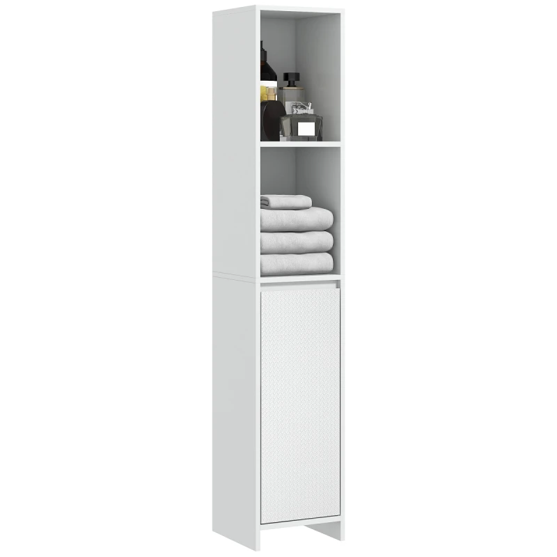 Image of HOMCOM HOMCOM Narrow Bathroom Cabinet, Slim Bathroom Cupboard, White White One Size Unisex 5063603037632