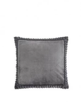 Image of Catherine Lansfield Velvet and Faux Fur Cushion
