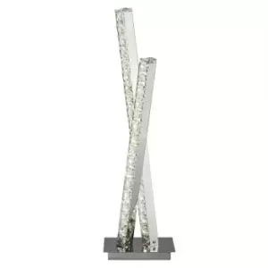 Image of Searchlight Clover - LED 2 Light Table Lamp Chrome with Crystal Glass