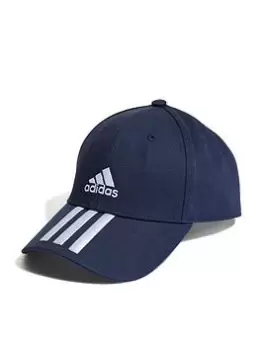 Image of adidas Baseball 3 Stripe Cap - , Navy Size M Men