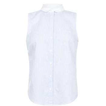 Image of Jack Wills Averton Sleeveless Oxford Shirt - Blue Stripe