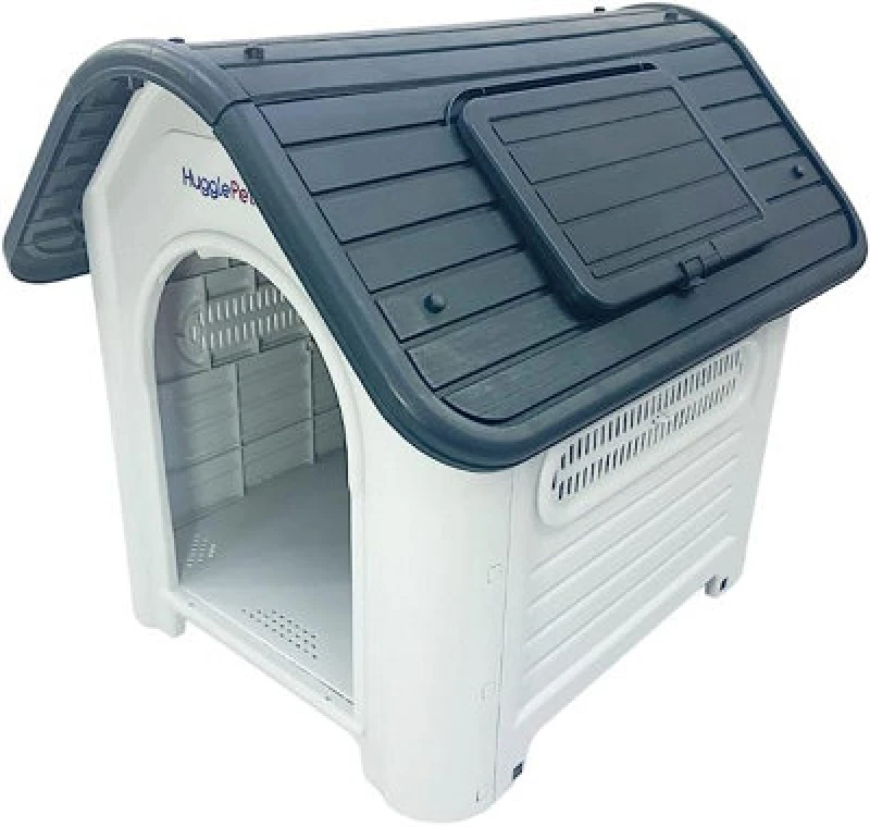 Image of HugglePets Plastic Dog Kennel (419) Grey