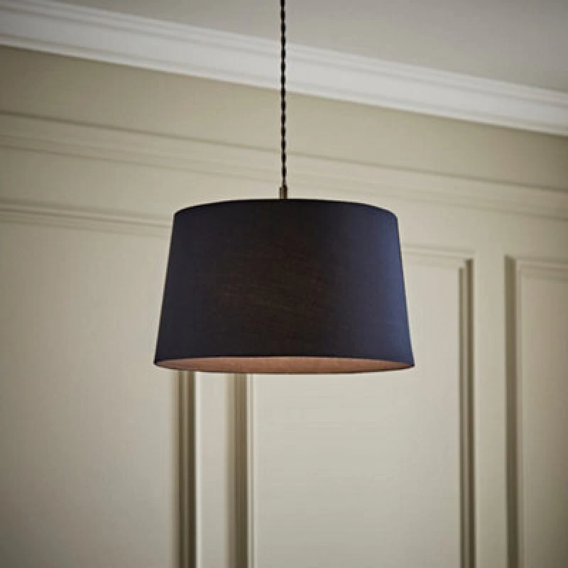 Image of ValueLights ValueLights Aspen Navy Blue Tapered Easy Fit Pendant Lamp Shade Size: Medium Navy Medium Unisex 5016529274056