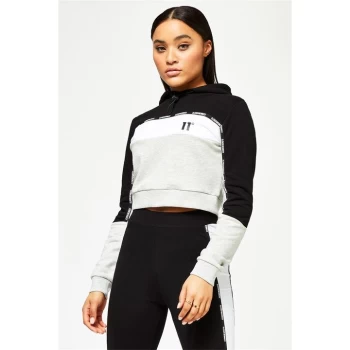 Image of 11 Degrees Taped Cropped OTH Hoodie - Grey