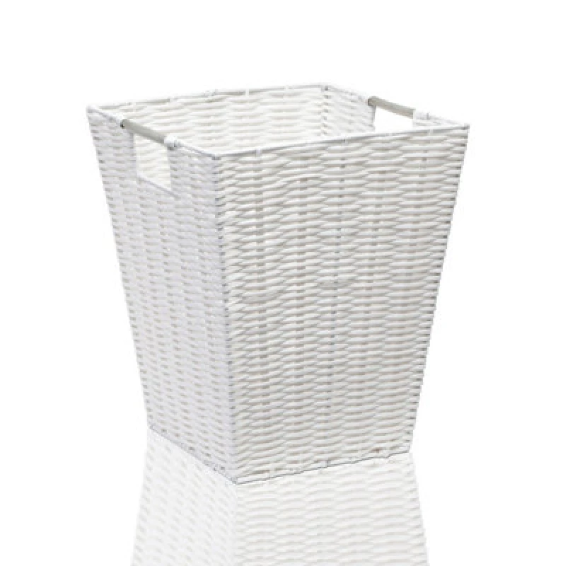 Image of Arpan Waste Paper Bin White Resin Plastic Strong Square Basket Storage Ideal For Home, Office, Hotels (White Square)