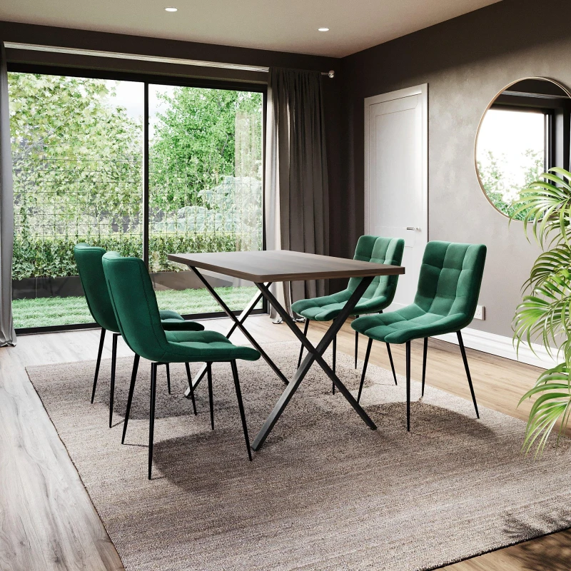 Image of Lassic Vida Designs Richton Set Of 4 Fabric Dining Chairs Green unisex Set of 4