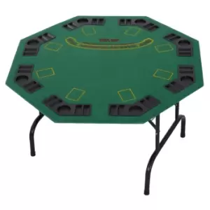 Image of Homcom 8 Player Folding Games Poker Table - Green