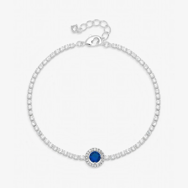 Image of Jon Richard Womens Silver Plated & Sapphire Crystal Stone Bracelet Silver Female One Size