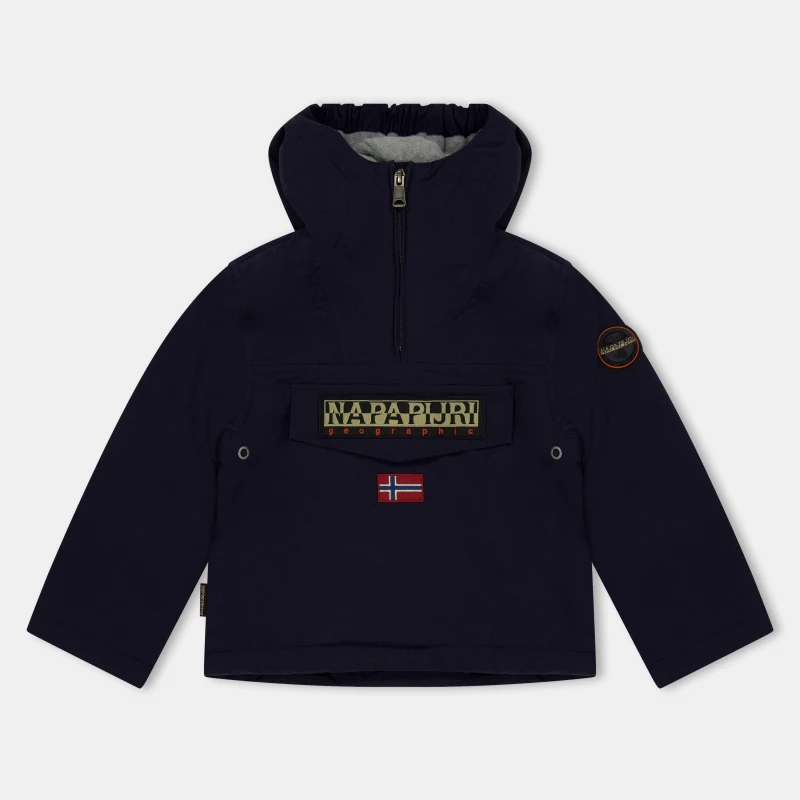 Image of Napapijri Kids Napa Rainforest Waterproof Half-Zip Rain Anorak Blue Marine 176 male 8Y