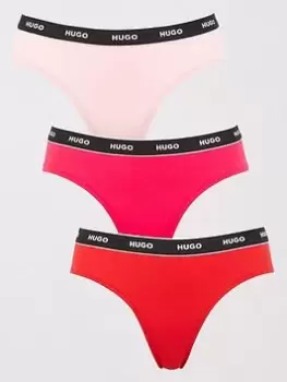 Image of HUGO 3-pack Brief - Pink/red, Pink, Size L, Women
