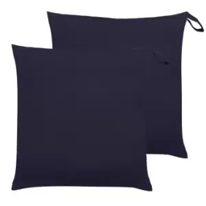 Image of Plain Large 70cm Outdoor Floor Twin Pack Cushion Navy