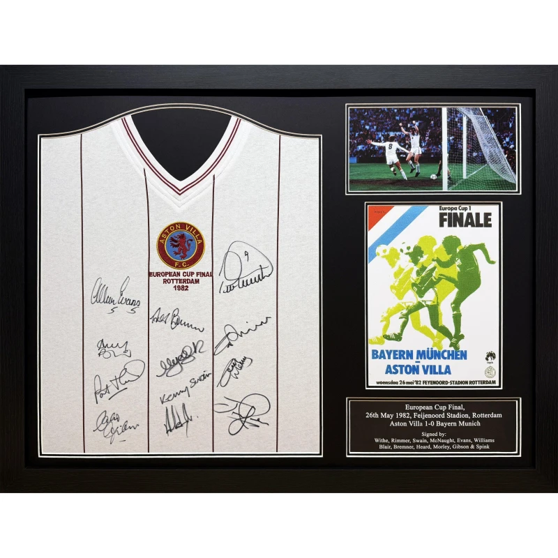Image of AllStarSignings Ltd Aston Villa European Cup Final shirt signed by 12 Claret unisex One Size