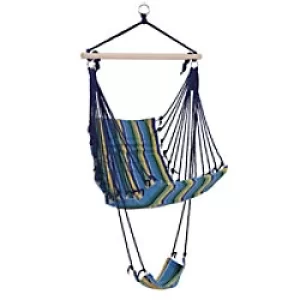 Image of Outsunny Hammock Chair 84A-108YL Hardwood, Cotton, Polyester Yellow, Blue