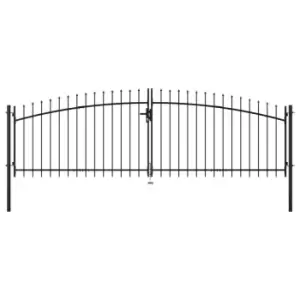 Image of Vidaxl Double Door Fence Gate With Spear Top 400X150 Cm