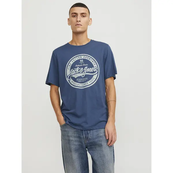 Image of Logo Print T-Shirt in Organic Cotton with Crew Neck