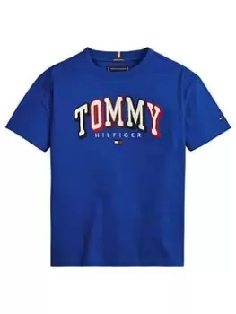 Image of Tommy Hilfiger Boys Chainstitch T-Shirt - Cobalt Size 14 Years