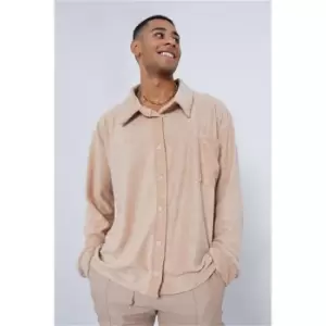 Image of I Saw It First Stone Boxy Oversized Sherpa Shacket - Brown