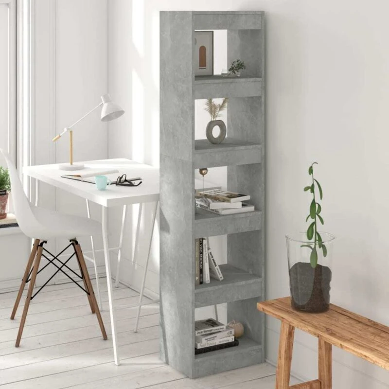 Image of VIDAXL Book Cabinet/Room Divider Concrete Grey 40x30x166cm Vidaxl 8720286843093