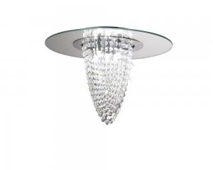 Image of Flush Ceiling 5 Light Polished Chrome, Mirror, Crystal