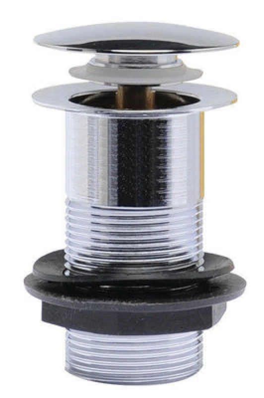 Image of Balterley Round Easyclean Unslotted Push Button Basin Waste Chrome Silver