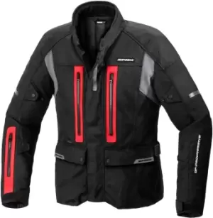 Image of Spidi Traveller 3 H2Out Motorcycle Textile Jacket, black-red Size M black-red, Size M