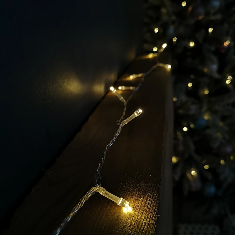 Image of 20m Battery Operated Indoor Outdoor Christmas String Lights with 200 LEDs in Warm White